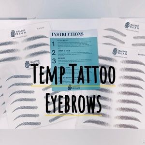 Bald Bean , Brown& Black Temporary Eyebrow Tattoos, 4 different packs